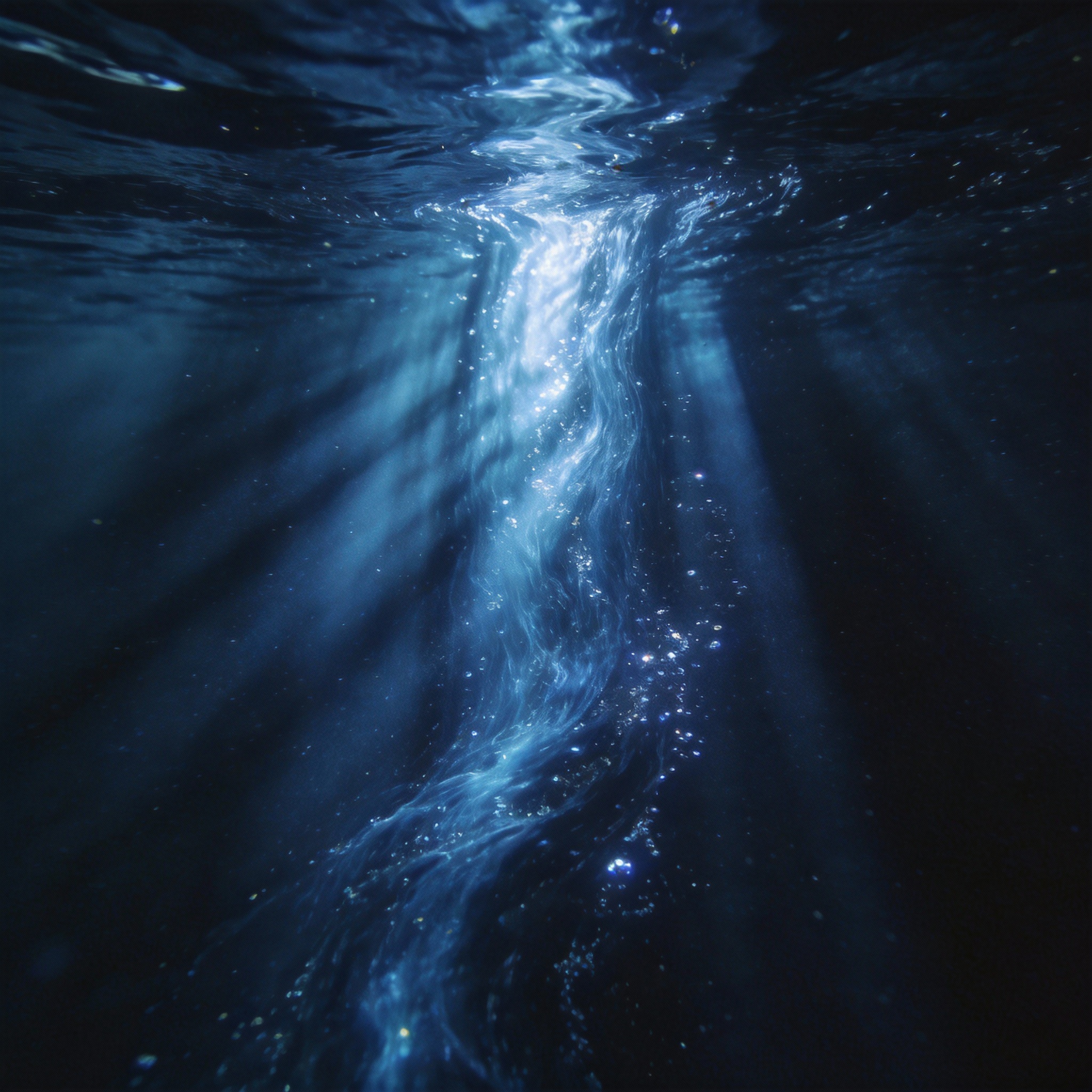 Abstract Deep Blue Water Flow